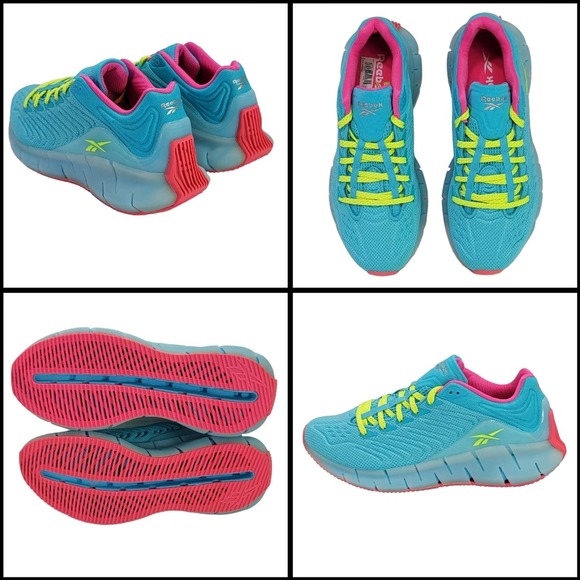 New! MSRP $110, REEBOK Zig Kinetica Running Sneaker Shoes, Aqua, Men 6, Wmn 7.5, - Picture 1 of 8